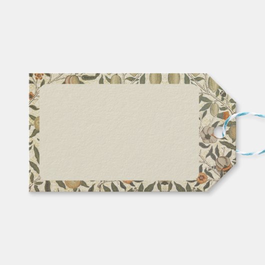 Vintage Floral William Morris Fruit Cadeaulabel (Voorkant (Horizontaal))