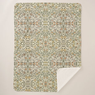 Vintage Floral William Morris Fruit Sherpa Deken