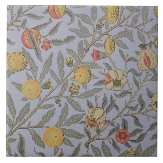 Vintage Floral William Morris Fruit Tegeltje (Voorkant)