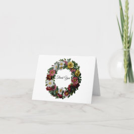 Vintage Floral Wreath Bedankkaart