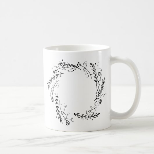 Vintage Floral Wreath Koffiemok (Rechts)