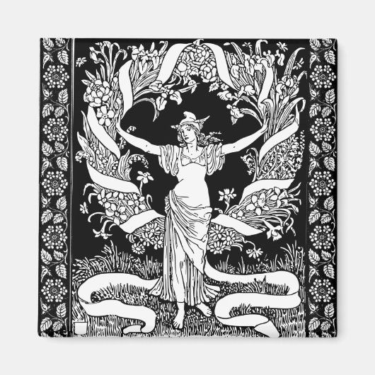 Vintage Floral Wreath Magnet (Voorkant)