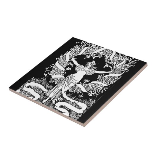 Vintage Floral Wreath Tegel Tegeltje (Zijkant)