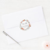Vintage Floral Wreath Wedding Favor Sticker (Envelop)