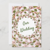 Vintage Floral Wreath Wedding Kaart (Achterkant)
