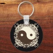 Vintage Floral Yin Yang Sleutelhanger (Voorkant)
