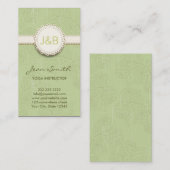 Vintage Floral Yoga instructeur Visitekaartje (Voorkant / Achterkant)