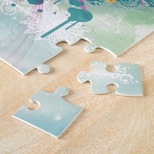 vintage florale lijst legpuzzel (Zijkant)