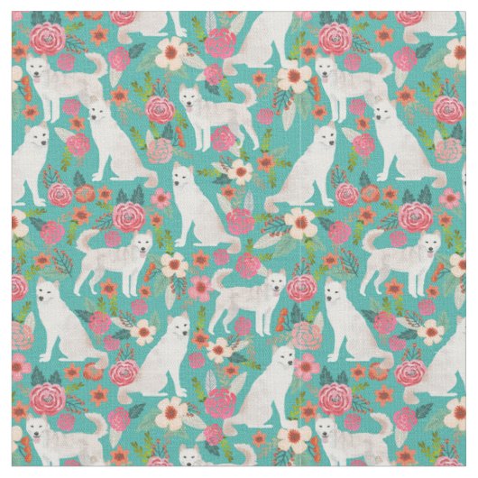 vintage floralen turquoise stof (Close Up)