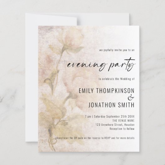 Vintage Florals QR Wedding Evening (Voorkant)