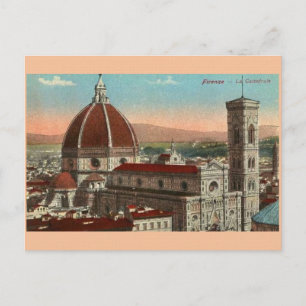 Vintage Florence Italië Cathedraal Briefkaart