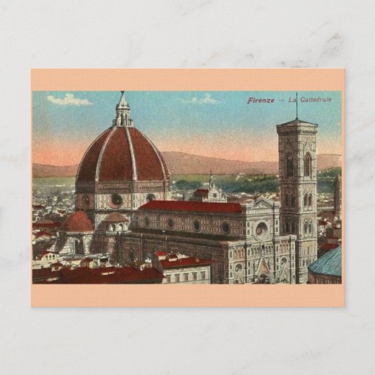 Vintage Florence Italië Cathedraal Briefkaart (Voorkant)