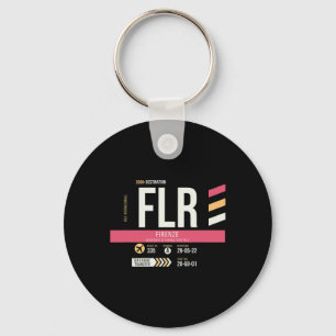Vintage Florence Italië Flr Luchthavencode Retro R Sleutelhanger
