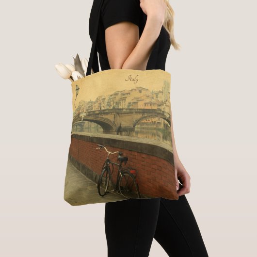 Vintage Florence Italië Tote Tas – Ponte Vecchio  (Dichtbij)