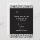 Vintage Florentine Damask (Black) (bruiloft) Kaart (Achterkant)