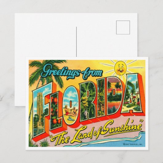 Vintage Florida Aankondigingskaart (Voorkant / Achterkant)