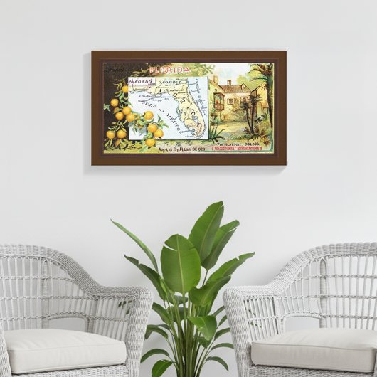 Vintage Florida ad Canvas Afdruk