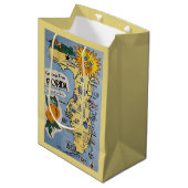 Vintage Florida begroetings toeristische kaart Medium Cadeauzakje (Voorkant Gekanteld)