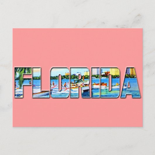 Vintage Florida Briefkaart (Voorkant)