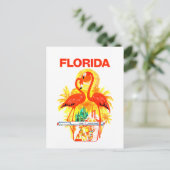 Vintage Florida Flamingos Travel Briefkaart (Staand voorkant)
