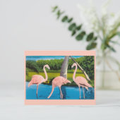 Vintage Florida Flamingos Travel Briefkaart (Staand voorkant)