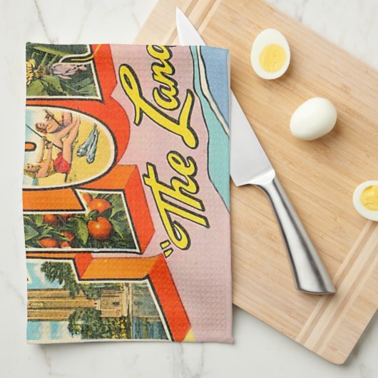 Vintage Florida Greetings Theedoek (Quarter Fold)
