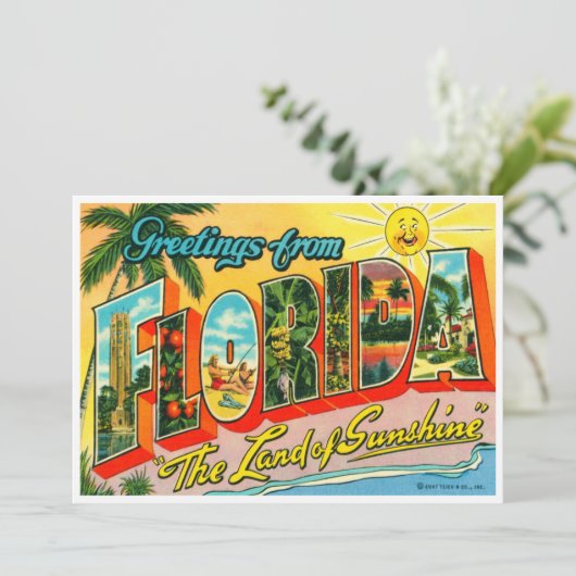 Vintage Florida Kaart (Staand voorkant)