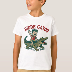 Vintage Florida Kitsch Ridde Gator Retro Kids T-shirt
