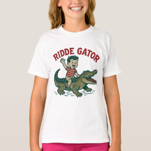 Vintage Florida Kitsch Ridde Gator   Retro Meisjes T-shirt