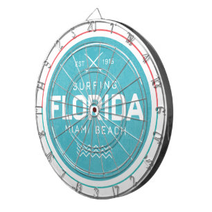 Vintage Florida Miami Beach Surfing Souvenir Retro Dartbord