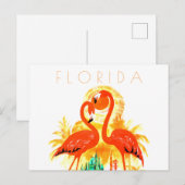 Vintage Florida reizen briefkaart flamingos midden (Voorkant / Achterkant)