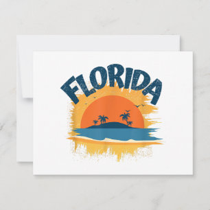 Vintage Florida Retro T-shirt Design Sunshine Mann Feestdagenkaart