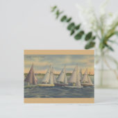 Vintage Florida Sailboat Racing Briefkaart (Staand voorkant)