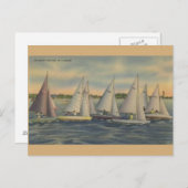 Vintage Florida Sailboat Racing Briefkaart (Voorkant / Achterkant)