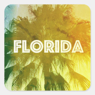 Vintage Florida Square Stickers