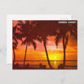 Vintage Florida Sunset Travel Briefkaart (Voorkant / Achterkant)