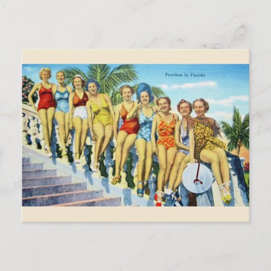 Vintage Florida Swimsuit Beauties Briefkaart (Voorkant)