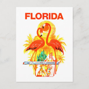 Vintage Florida travel poster Vlaamse Retro Briefkaart