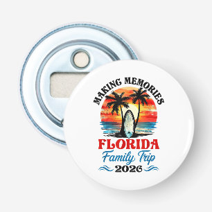 Vintage Florida Vakantie Gezinsreis 2026 Button Flesopener