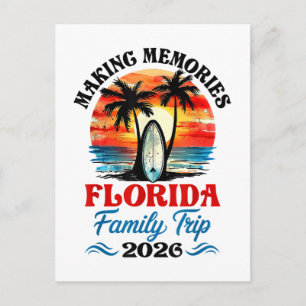 Vintage Florida Vakantie Gezinstrip 2026 Feestdagenkaart
