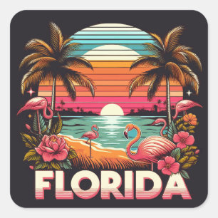 Vintage Florida Vierkante Sticker