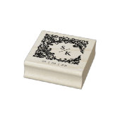 Vintage Flourish Ornate Frame Wedding Initials Rubberstempel (Stempel)