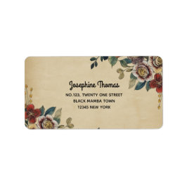 Vintage Flower Address Etiket