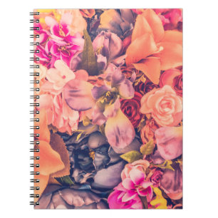 Vintage flower background - vintage filtervintage notitieboek