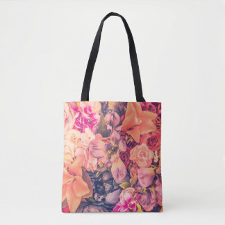 Vintage flower background - vintage filtervintage tote bag