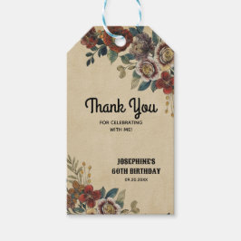 Vintage Flower Birthday Thank You Cadeaulabel