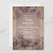 Vintage Flower Framed Baby Shower Kaart (Voorkant)
