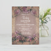 Vintage Flower Framed Baby Shower Kaart (Staand voorkant)