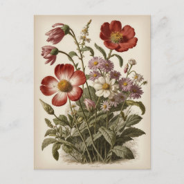 Vintage Flower Illustration  Briefkaart