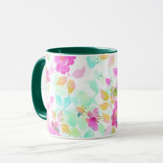 Vintage Flower Mug Cup Art Mok (Voorkant links)
